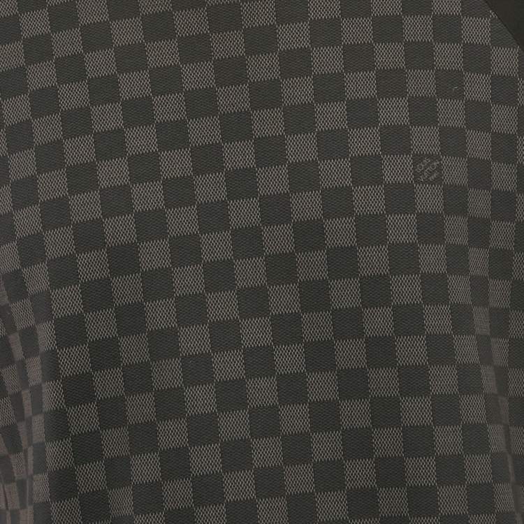Pre Owned Louis Vuitton Black Damier Print Jersey Raglan Sleeve T-Shirt L