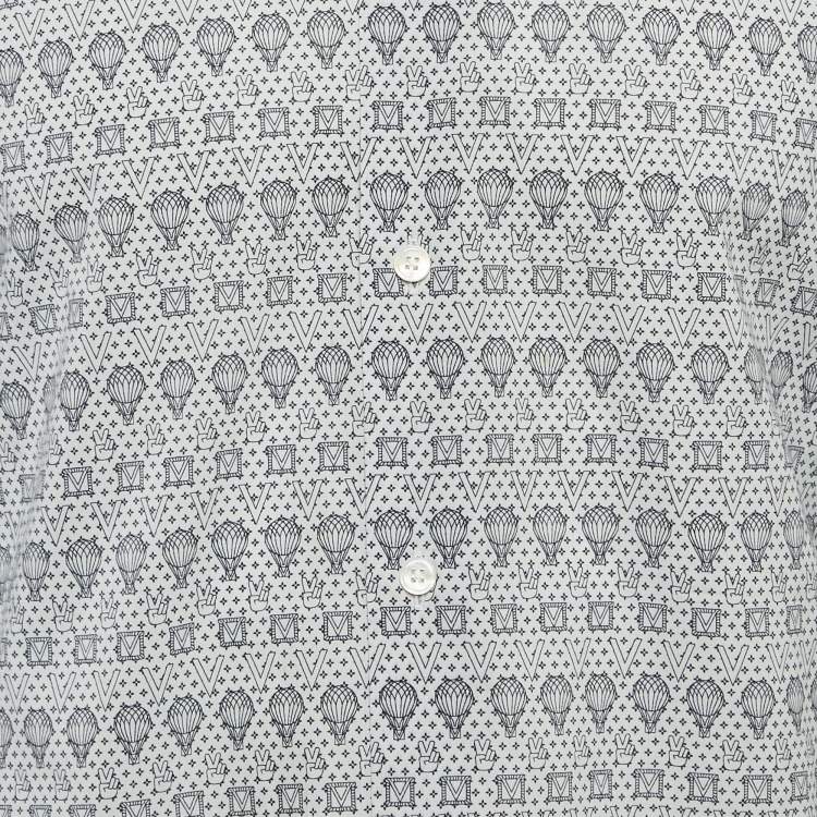 Pre Owned Louis Vuitton Blue Air Balloon Print Cotton Shirt M