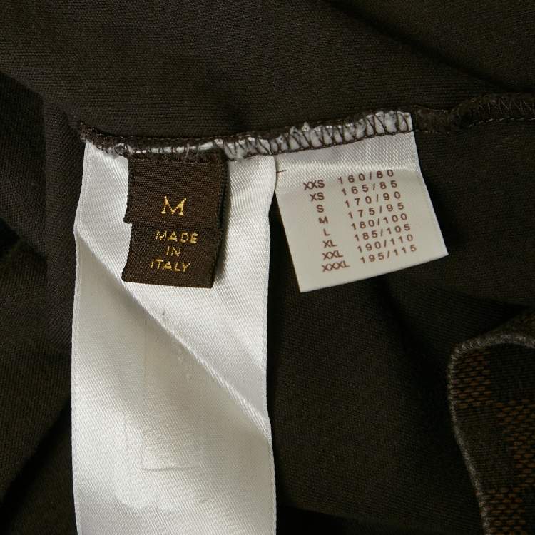 Pre Owned Louis Vuitton Brown Damier Ebene Print Jersey Long Raglan Sleeve T-Shirt M
