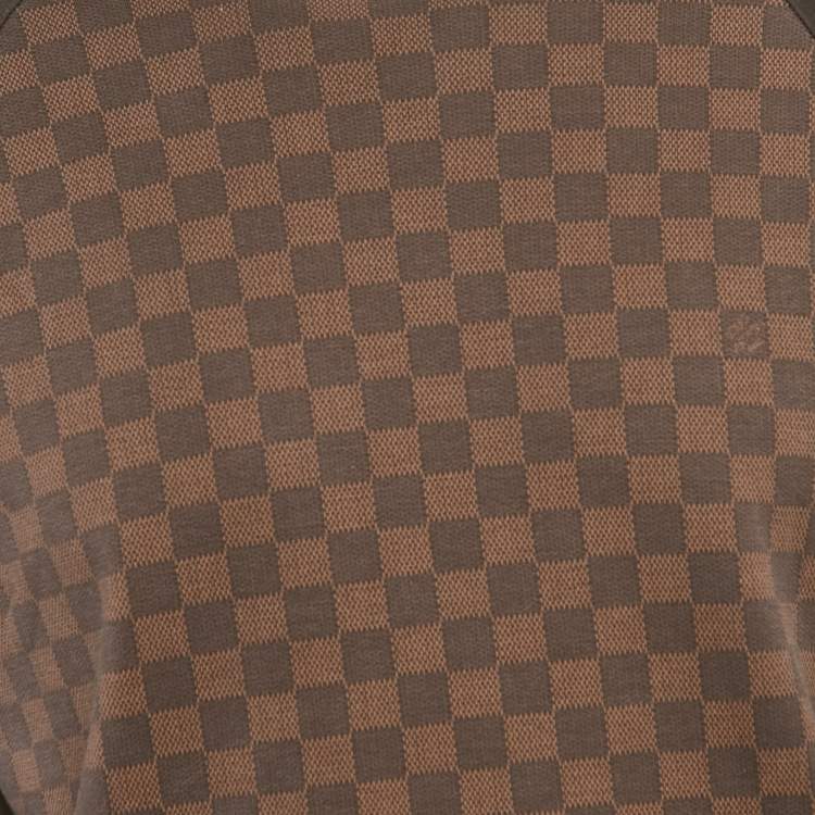 Pre Owned Louis Vuitton Brown Damier Ebene Print Jersey Long Raglan Sleeve T-Shirt M