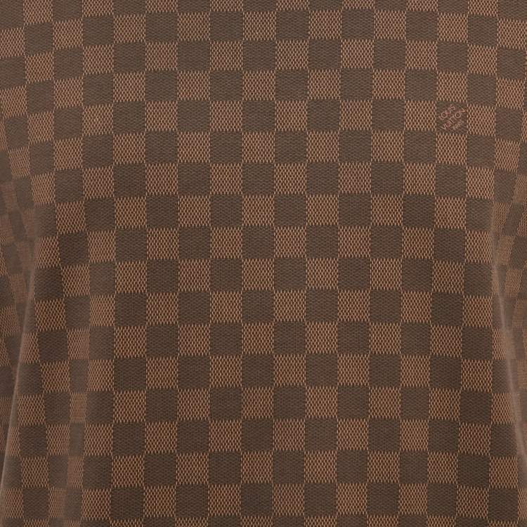 Pre Owned Louis Vuitton Brown Damier Print Jersey Raglan Sleeve T-Shirt M