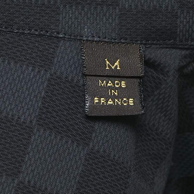 Pre Owned Louis Vuitton Black Cotton Damier Graphite Pocket Short-Sleeve Shirt M