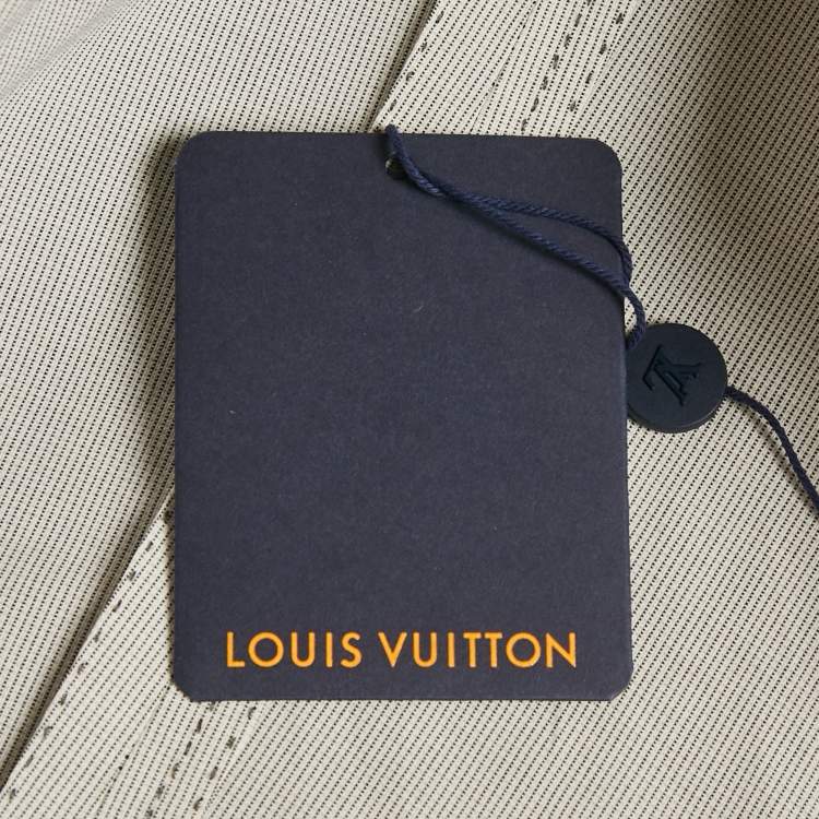 Pre Owned Louis Vuitton Beige Patterned Cotton Single Breasted Blazer L