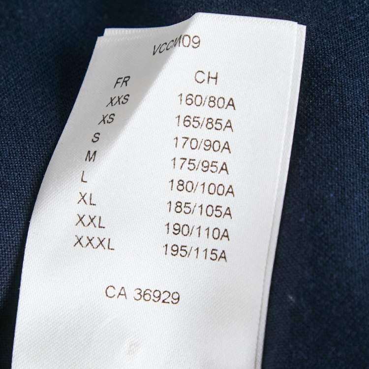 Pre Owned Louis Vuitton Navy Blue Jersey Crewneck T-Shirt L