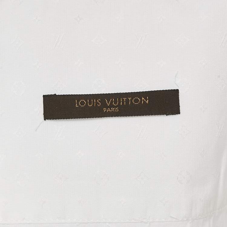 Pre Owned Louis Vuitton White Logo Monogram Cotton Long Sleeve Shirt M