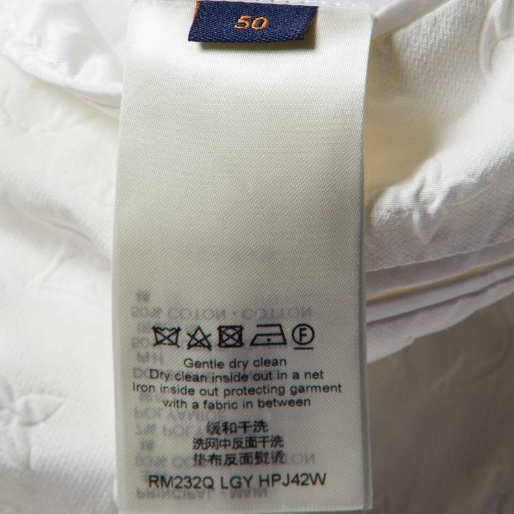 Pre Owned Louis Vuitton White Monogram Cotton Napolitana Jacket L