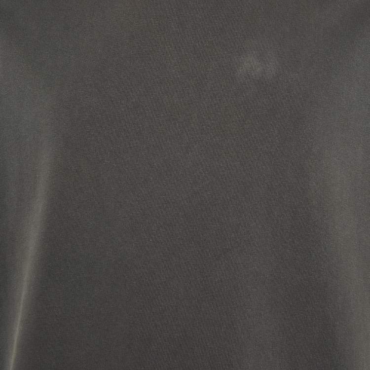 Pre Owned Louis Vuitton Charcoal Grey Cotton Crew Neck T-Shirt M