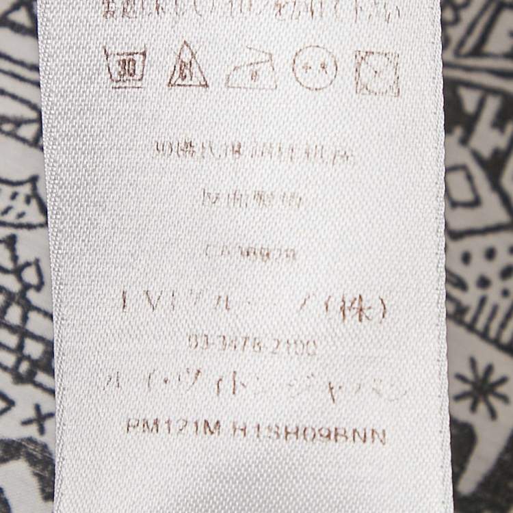 Pre Owned Louis Vuitton Black/White Printed Cotton Button Front Totem Shirt M