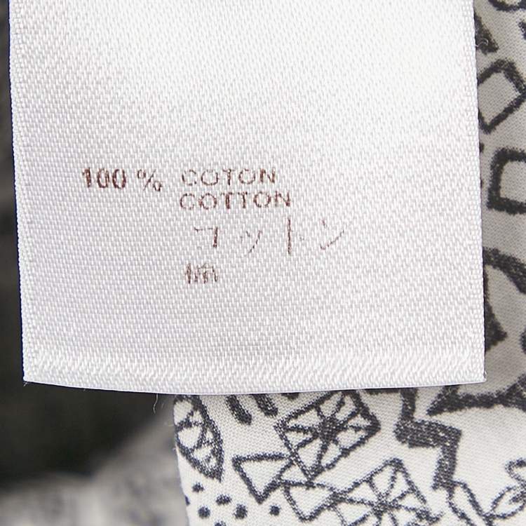 Pre Owned Louis Vuitton Black/White Printed Cotton Button Front Totem Shirt M