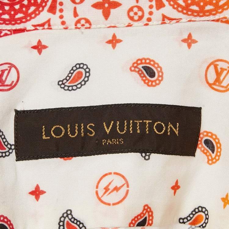 Pre Owned Louis Vuitton x Fragment Design Multicolor Bandana Print Cotton Short Sleeve Shirt M