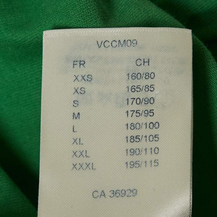 Pre Owned Louis Vuitton Green LV Embossed Jersey Crewneck T-Shirt XL