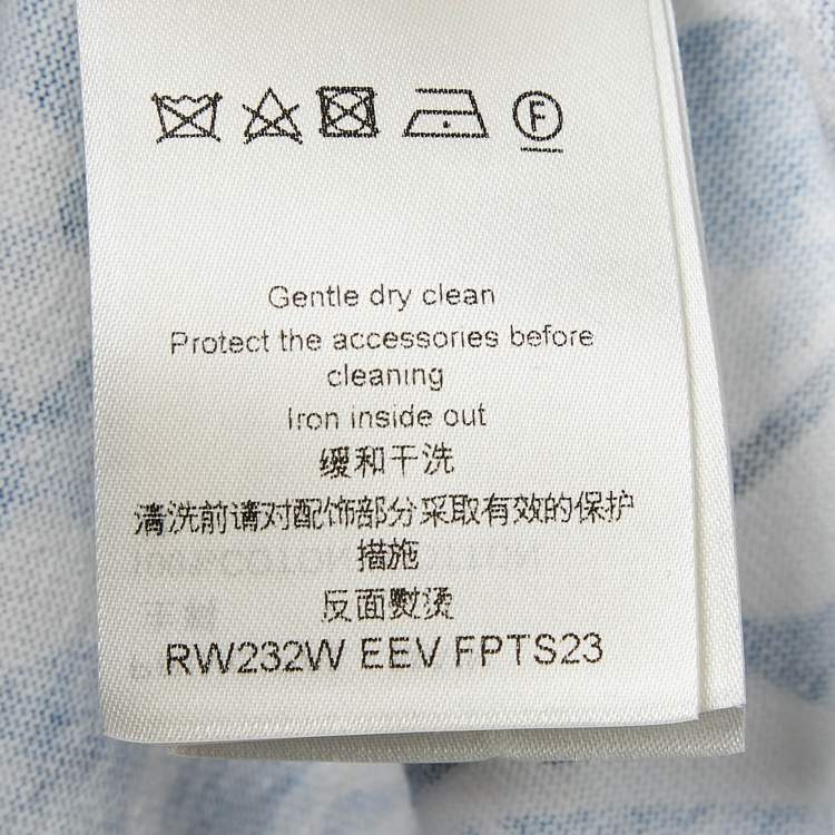 Pre Owned Louis Vuitton Blue Mix Monogram Print Cotton Crew Neck T-Shirt S