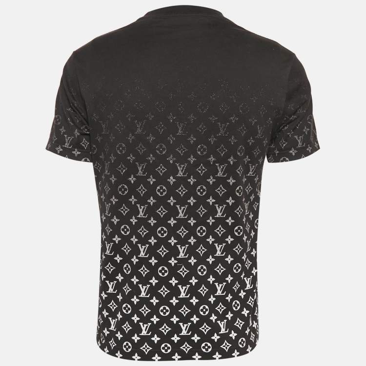 Pre Owned Louis Vuitton Black Monogram Gradient Print Cotton Crew Neck T-Shirt S