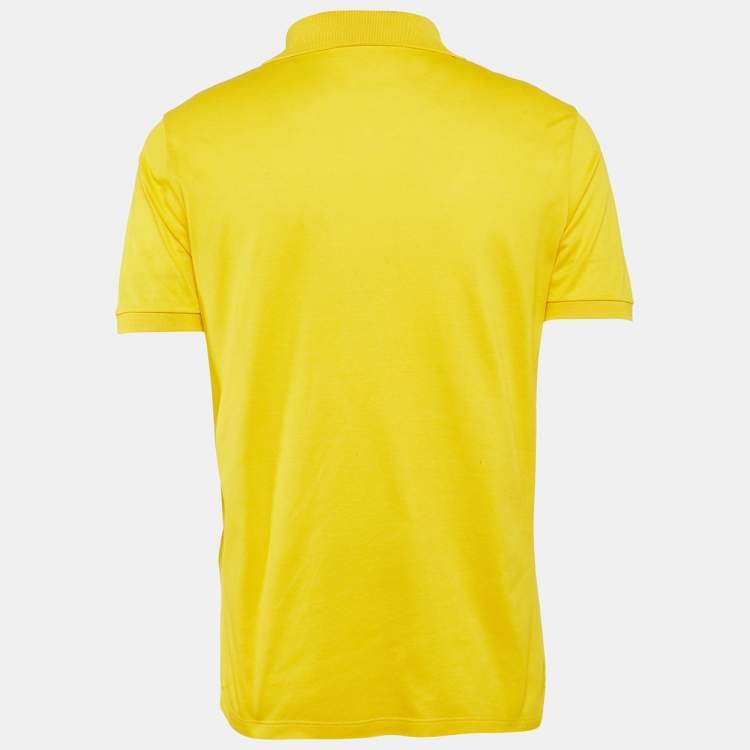 Pre Owned Louis Vuitton Yellow Pique Cotton Polo T-Shirt M