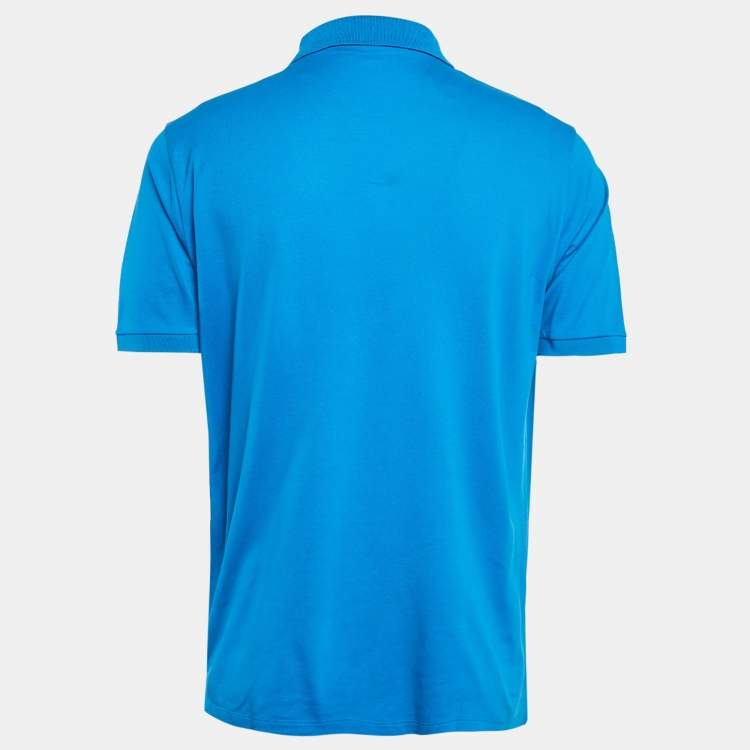 Pre Owned Louis Vuitton Blue Cotton Pique Polo T-Shirt L