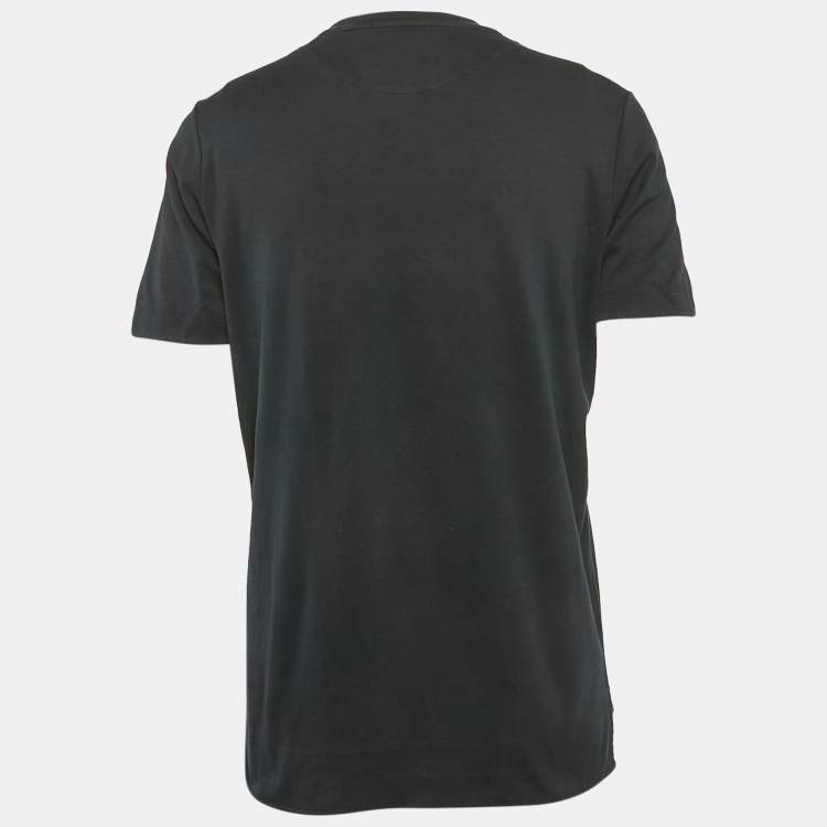 Pre Owned Louis Vuitton Black Cotton Pocket Detail Crew Neck T-Shirt M
