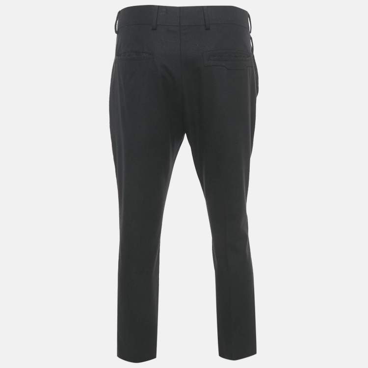 Pre Owned Louis Vuitton Black Wool Formal Trousers L