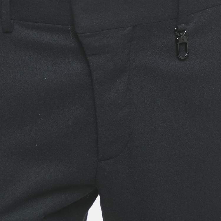 Pre Owned Louis Vuitton Black Wool Formal Trousers L