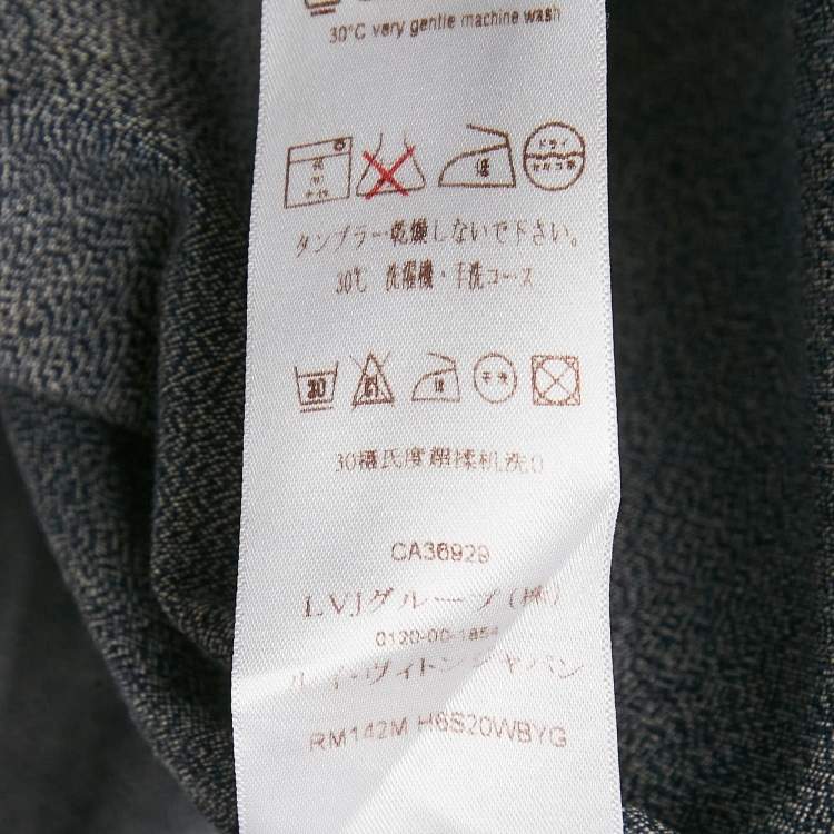 Pre Owned Louis Vuitton Blue Monogram Cotton Long Sleeve Shirt L