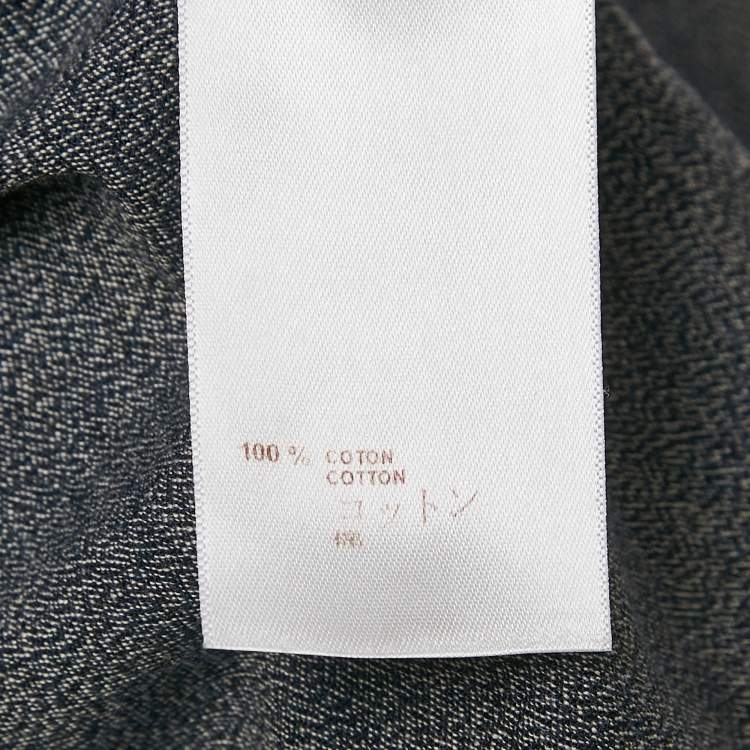 Pre Owned Louis Vuitton Blue Monogram Cotton Long Sleeve Shirt L