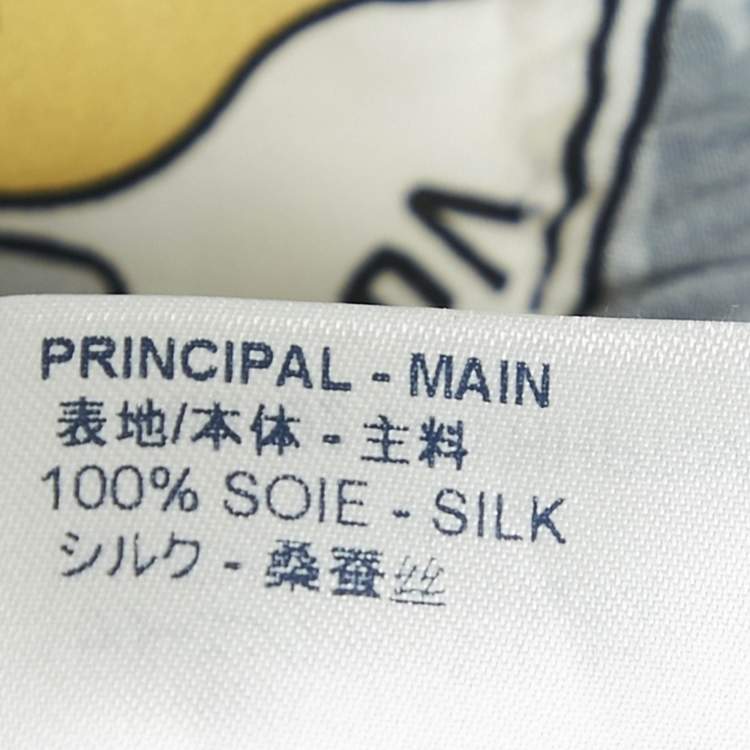 Pre Owned Louis Vuitton Blue Printed Silk Pajama Pants M