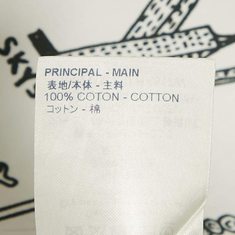 Pre Owned Louis Vuitton White Logo Print Cotton Button Front Shirt L