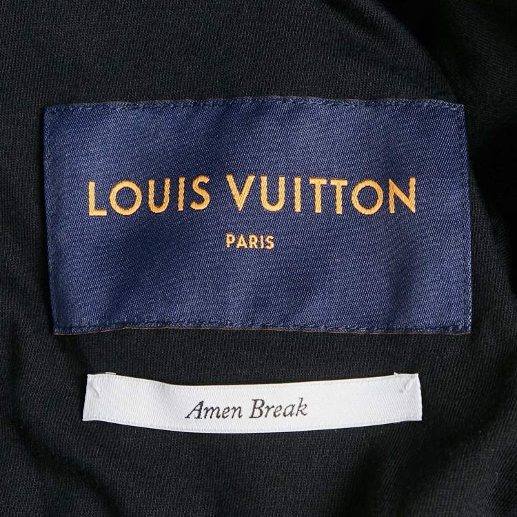 Pre Owned Louis Vuitton Blue Nylon Damier Azur Pattern Amen Break Jacket L