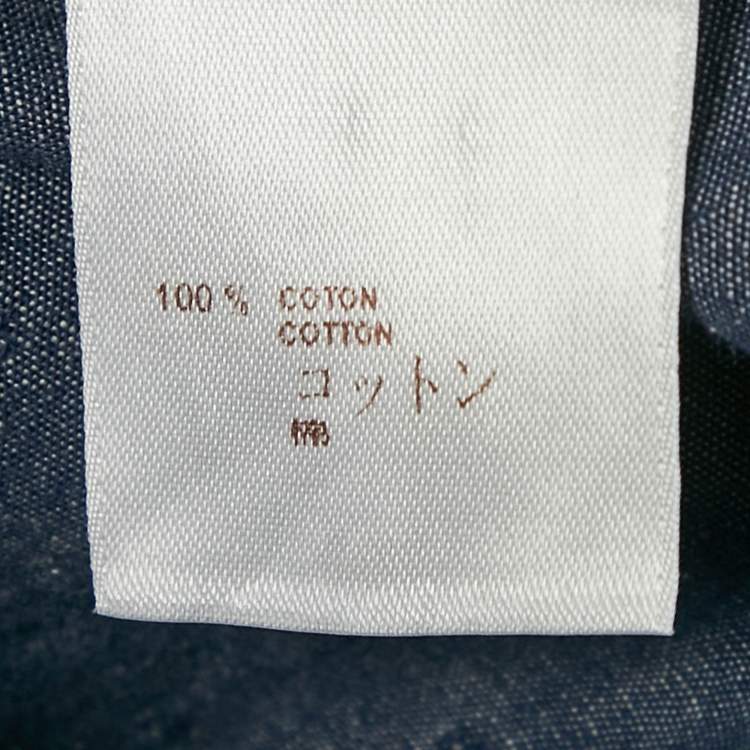 Pre Owned Louis Vuitton Blue Monogram Denim Button Front Shirt L