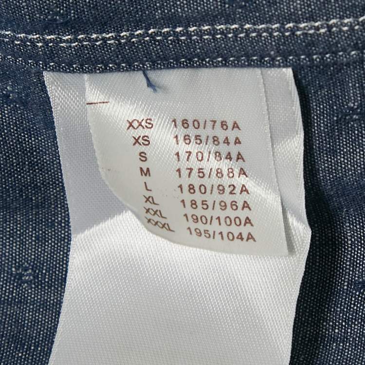 Pre Owned Louis Vuitton Blue Monogram Denim Button Front Shirt L