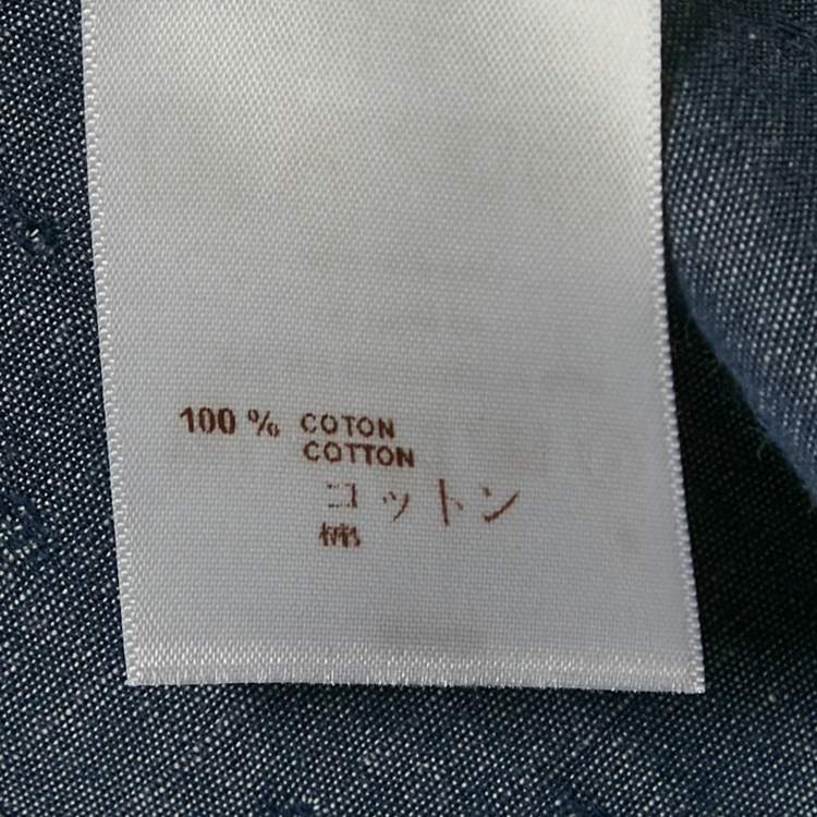 Pre Owned Louis Vuitton Blue Monogram Denim Button Front Shirt L