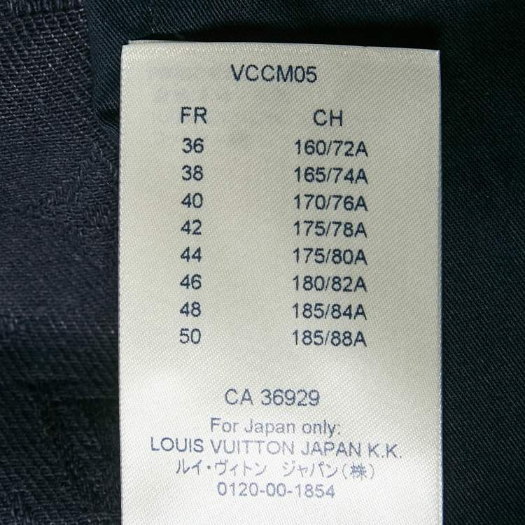 Pre Owned Louis Vuitton Navy Blue Monogram Jacquard Denim Jeans S Waist 31"