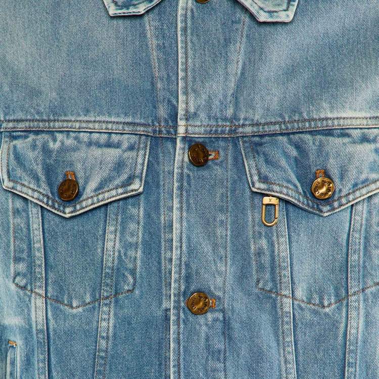 Pre Owned Louis Vuitton Blue Denim Button Front Jacket XS