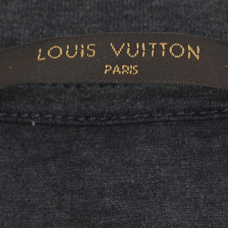 Pre Owned Louis Vuitton Dark Grey Cotton 2017 Graphic Print T-Shirt XS