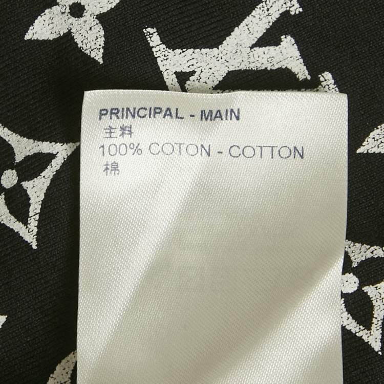 Pre Owned Louis Vuitton Black Cotton Gradient Monogram Print T-Shirt L