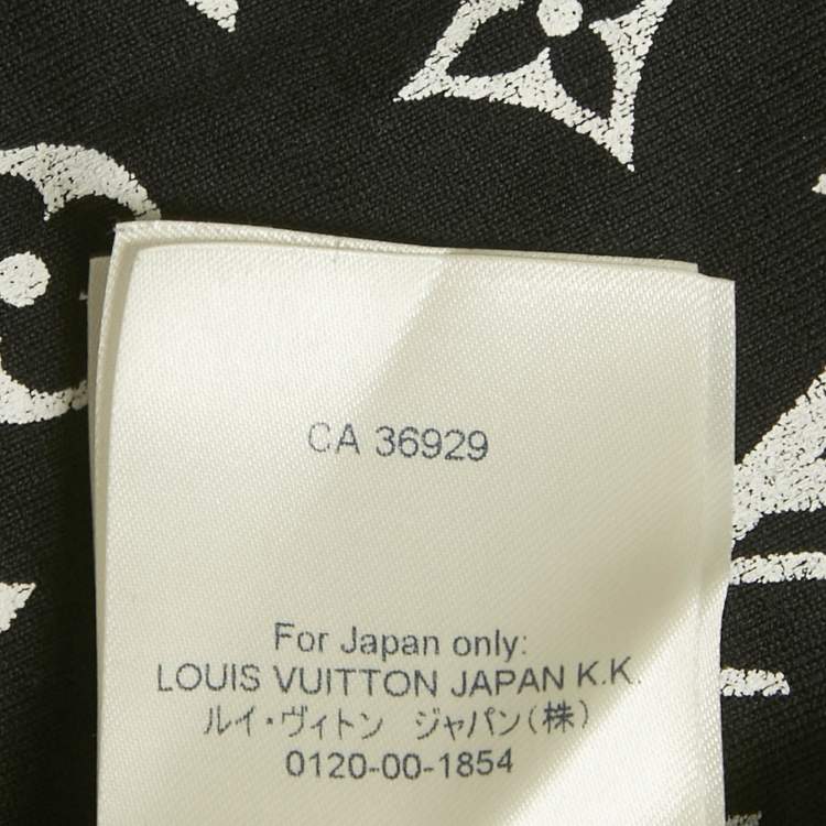 Pre Owned Louis Vuitton Black Cotton Gradient Monogram Print T-Shirt L