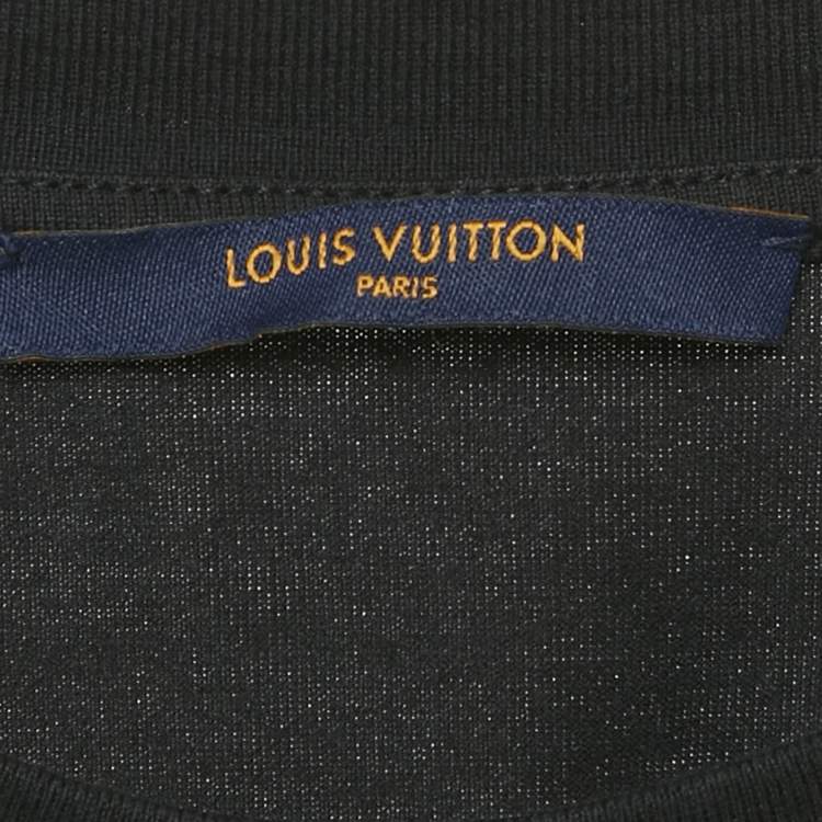 Pre Owned Louis Vuitton Black Cotton Gradient Monogram Print T-Shirt L