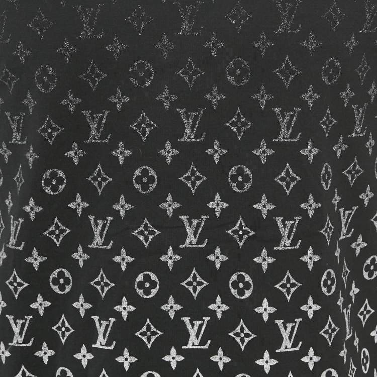 Pre Owned Louis Vuitton Black Cotton Gradient Monogram Print T-Shirt L