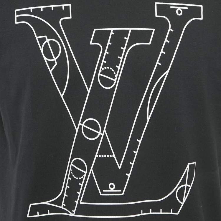 Pre Owned Louis Vuitton x NBA Black Print Cotton T-Shirt M