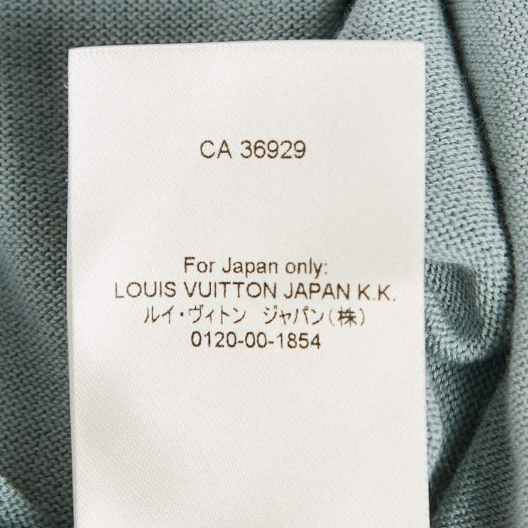 Pre Owned Louis Vuitton Blue Jersey Intarsia Detail Polo T-Shirt XL