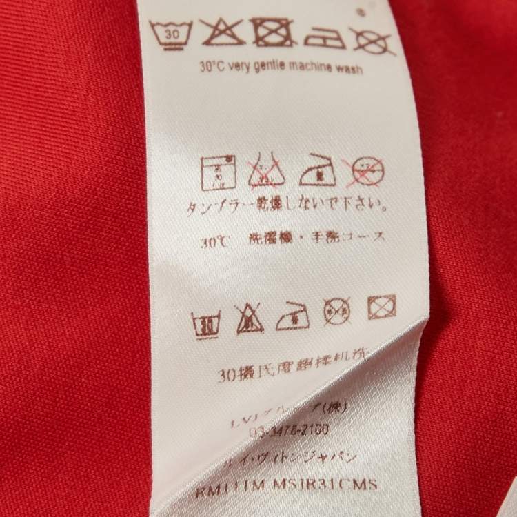 Pre Owned Louis Vuitton Red Cotton Pocket Detail Polo T-Shirt M