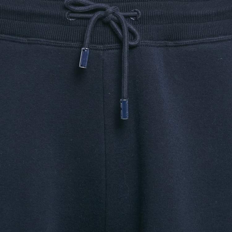 Pre Owned Louis Vuitton Staple Edition Navy Blue Jersey Drawstring Shorts L