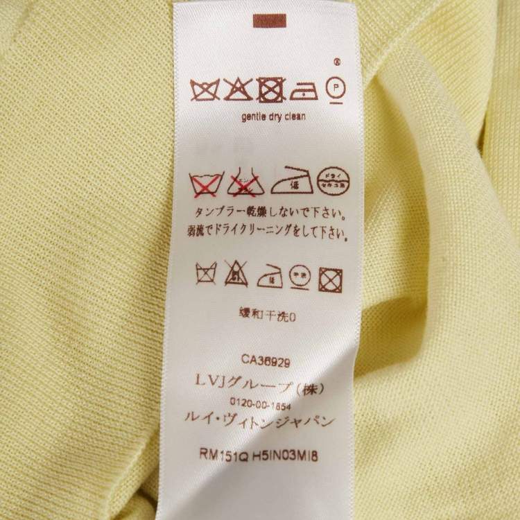 Pre Owned Louis Vuitton Yellow Cotton Knit Crewneck Sweatshirt XL
