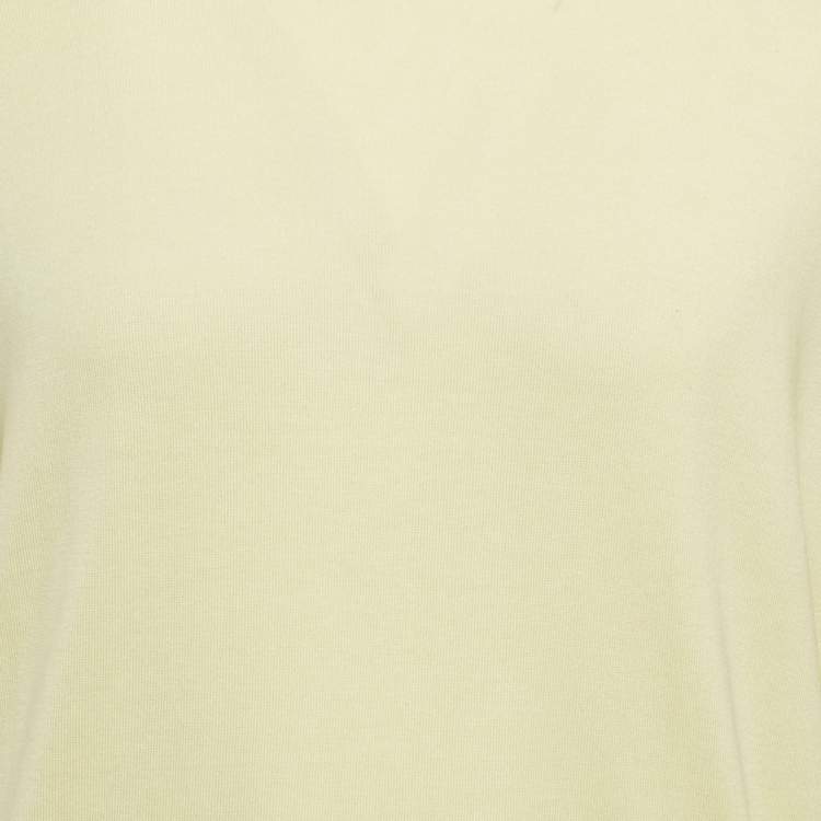 Pre Owned Louis Vuitton Yellow Cotton Knit Crewneck Sweatshirt XL