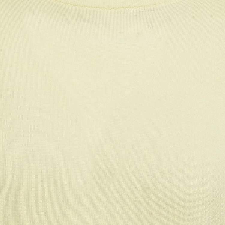 Pre Owned Louis Vuitton Yellow Cotton Knit Crewneck Sweatshirt XL