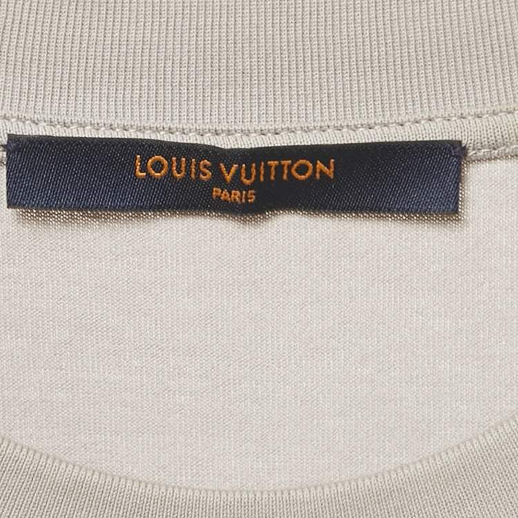Pre Owned Louis Vuitton Grey Gradient Monogram Print Jersey T-Shirt M