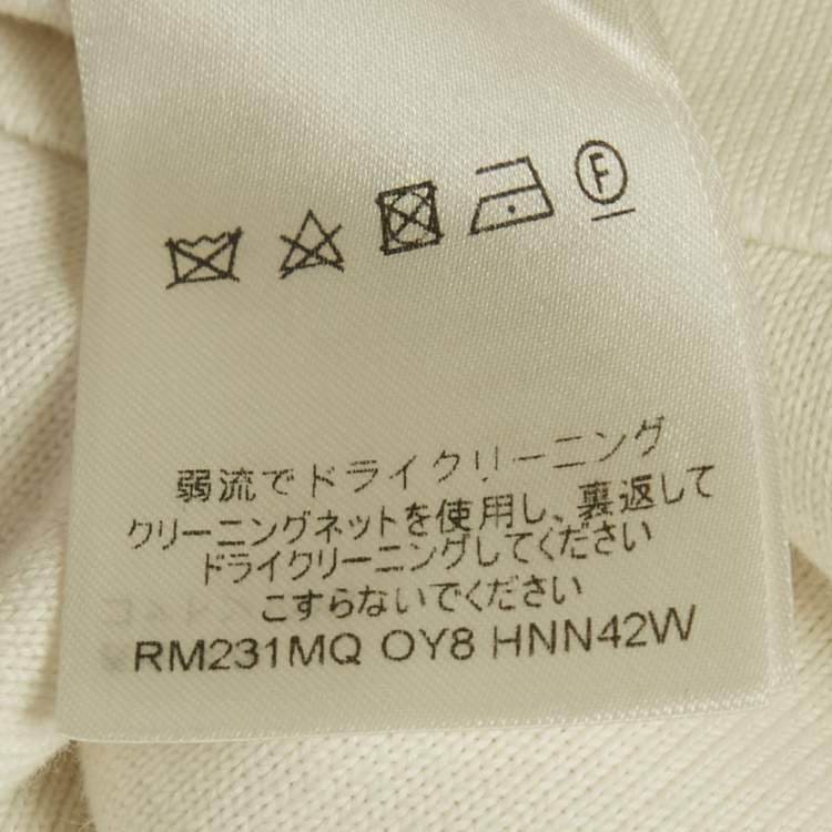 Pre Owned Louis Vuitton White Logo Embroidery Cotton Crew Neck T-Shirt M