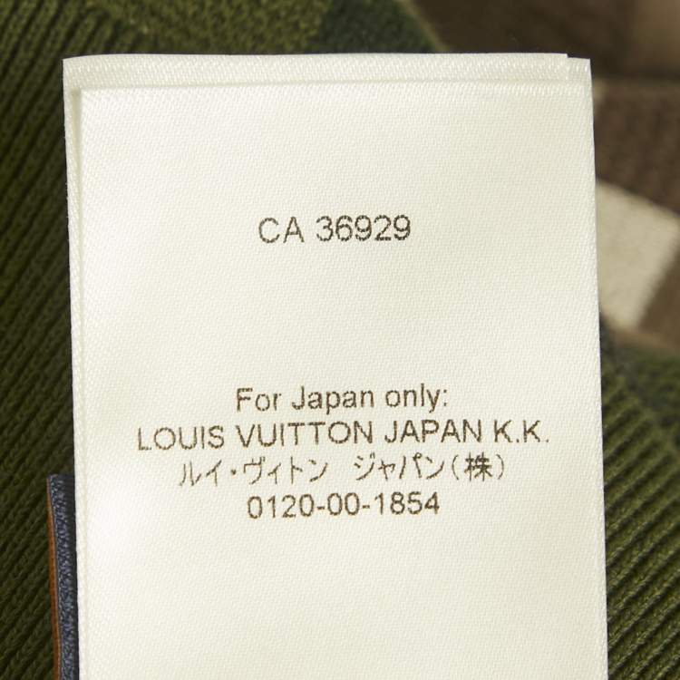 Pre Owned Louis Vuitton Green Damier Cotton Jacquard Stud Detail Pullover M