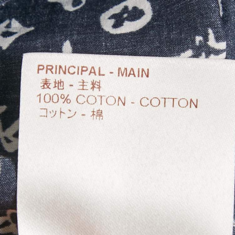 Pre Owned Louis Vuitton Blue Monogram Print Cotton Regular Fit Shirt M