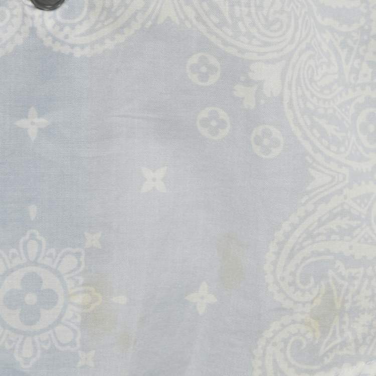 Pre Owned Louis Vuitton Blue Bandana Print Cotton Long Sleeve Shirt S