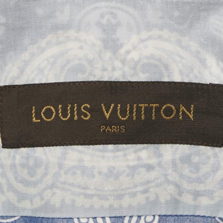 Pre Owned Louis Vuitton Blue Bandana Print Cotton Long Sleeve Shirt S